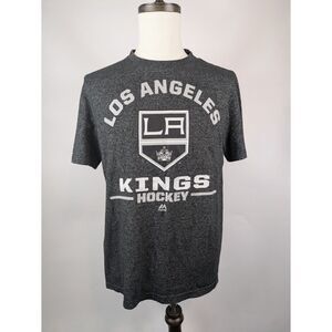 Los Angeles Kings Large T-Shirt Ice Hockey NHL Official Majestic Charcoal LA CA